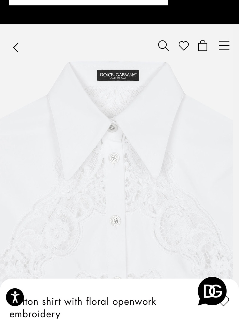 Dolce & Gabbana White Floral Openwork Shirt